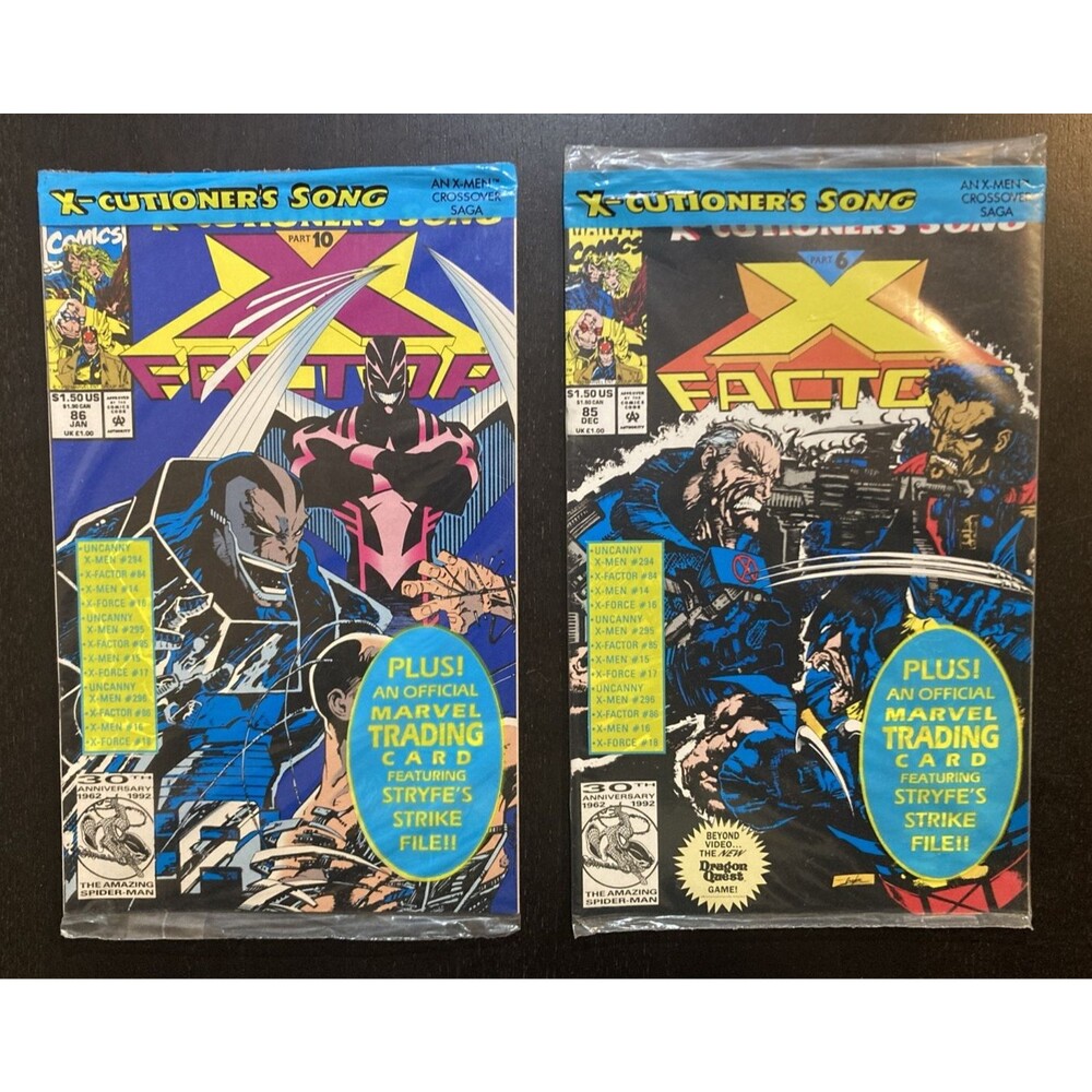 X-Factor No. 85 & 86 SEALED with Trading Cards Marvel Comics (1992)